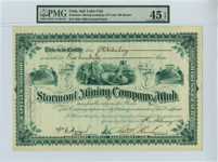 Stormont Mining Co. of Utah - Stock Certificate